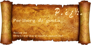 Perlberg Ágosta névjegykártya